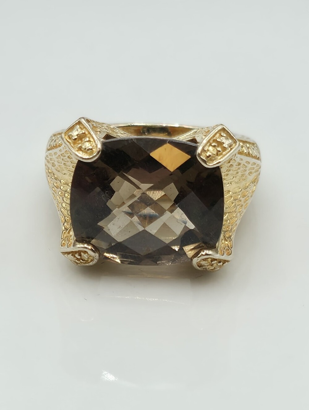 Breathtaking Rare Designer Signed Clyde Duneier Smoky Quartz Ring